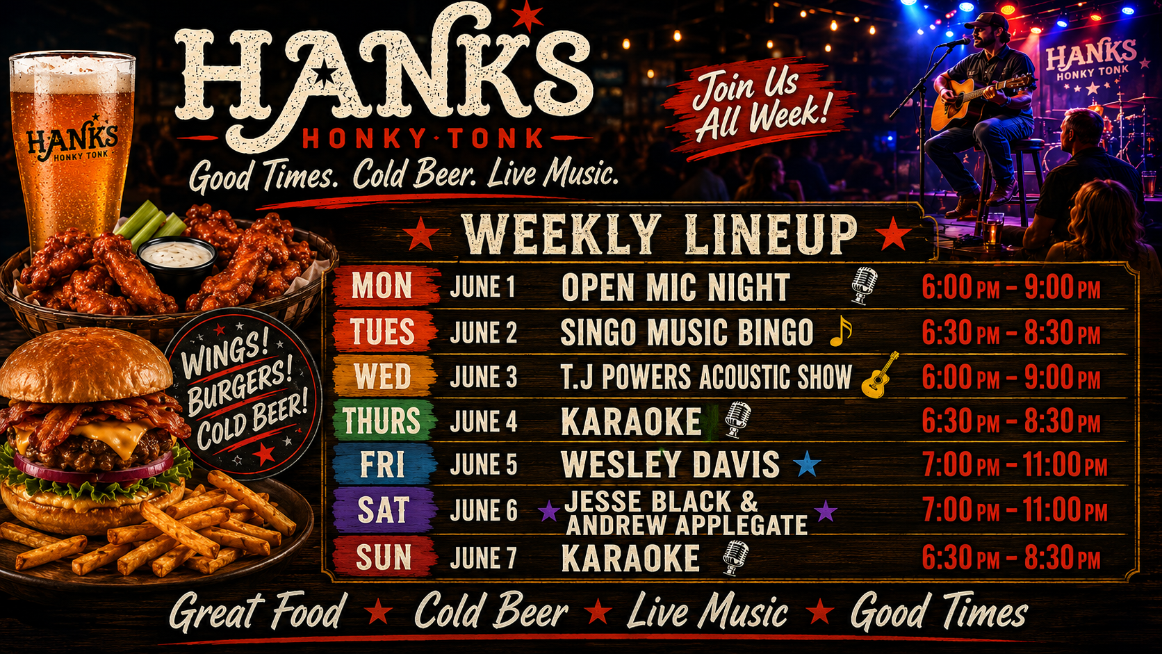 天然ライブロック　パンバイキング Hank's Honky Tonk Murfreesboro TN